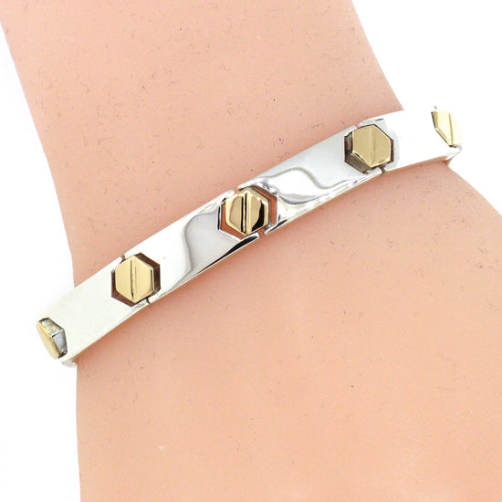 Estate Bayanihan Sterling Silver and 18k Gold Bracelet