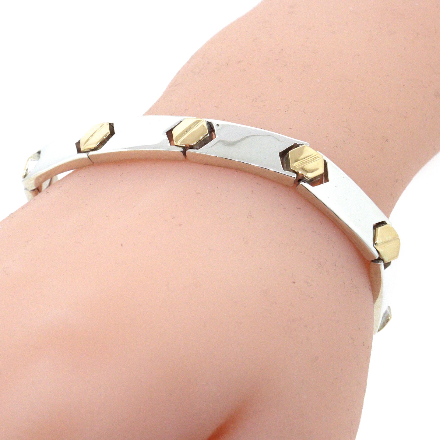 Estate Bayanihan Sterling Silver and 18k Gold Bracelet