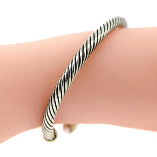 David Yurman Cable Classic Pearl Sterling Silver Cuff Bracelet