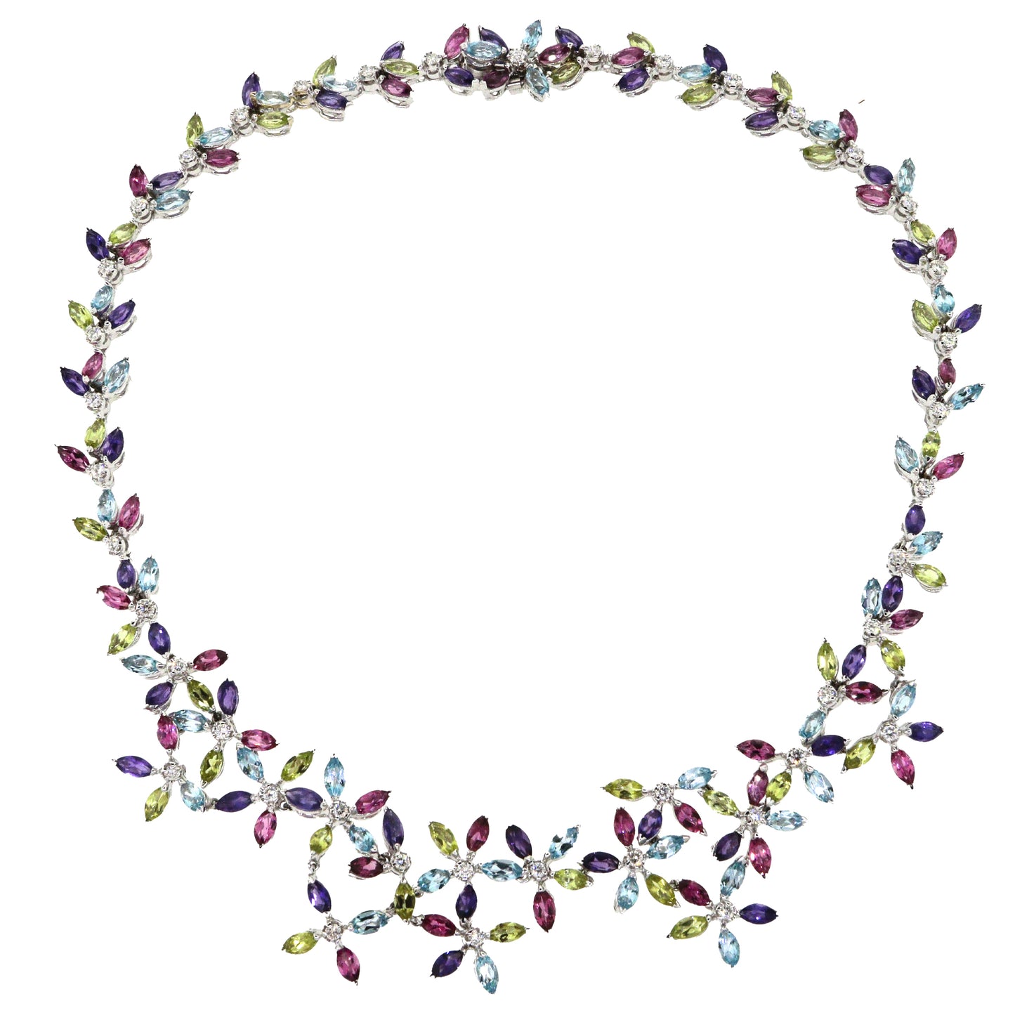 Asprey Daisy Collection Multi-colored Semi-precious and Diamond Necklace