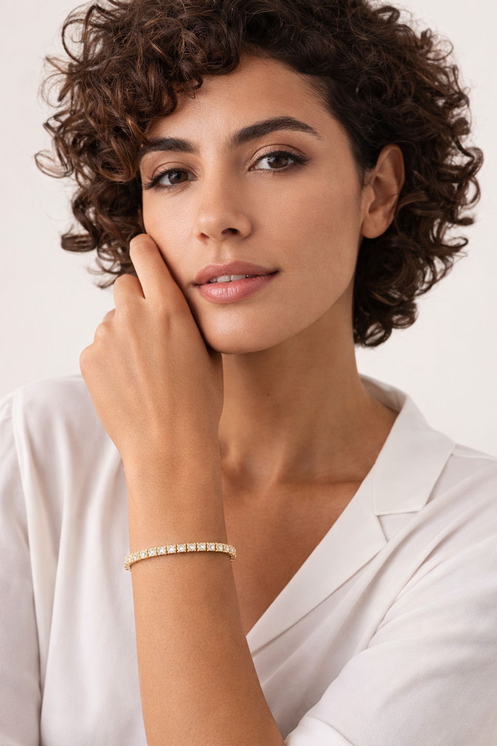Classic 14k Yellow Gold 4 prong Diamond Eternity Bracelet