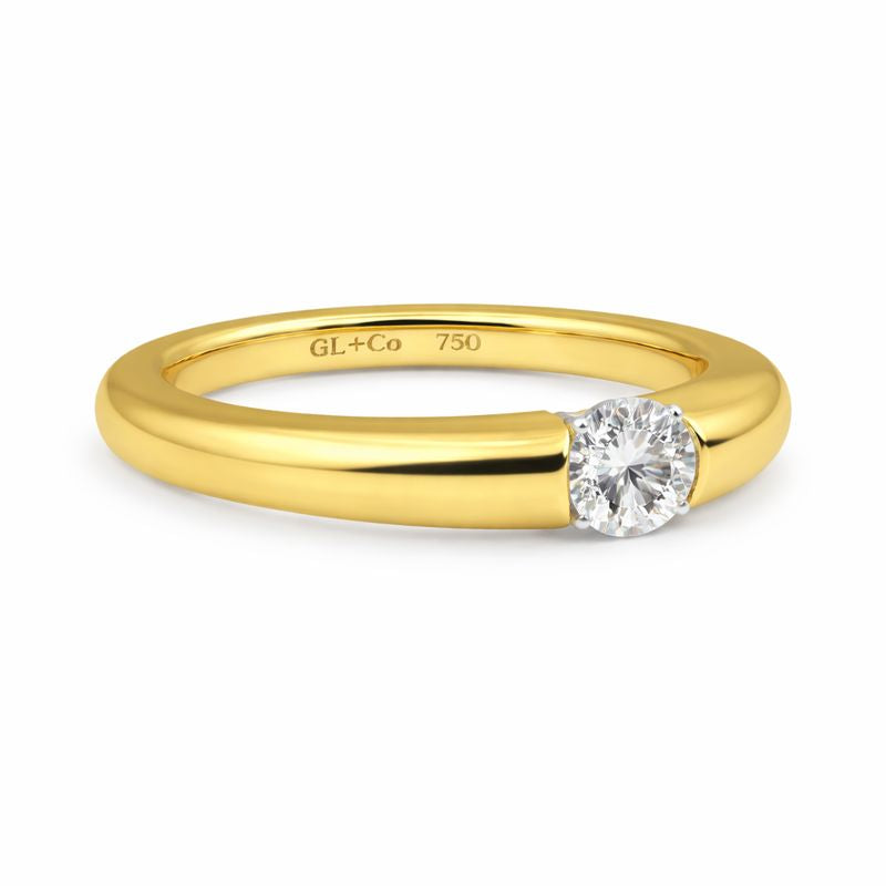 GIA Certified 0.76 Round Brilliant Cut Diamond Tapered Ring by Niessing