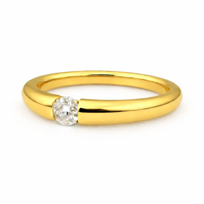 GIA Certified 0.76 Round Brilliant Cut Diamond Tapered Ring by Niessing