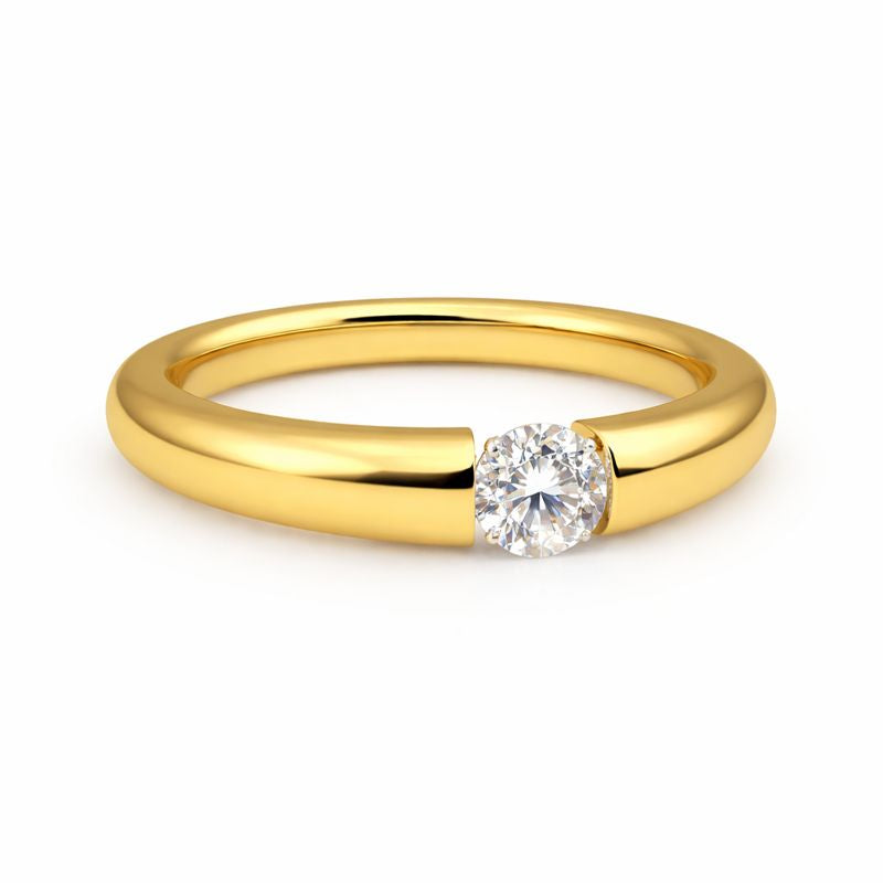 GIA Certified 0.76 Round Brilliant Cut Diamond Tapered Ring by Niessing