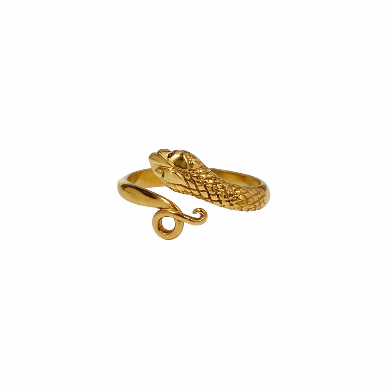 Lalalounis Textured Snake Ring in Yellow Gold