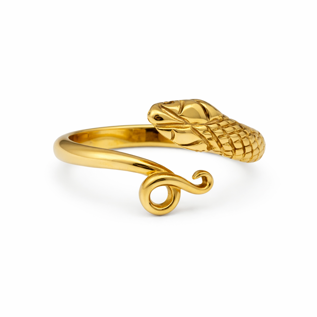 Lalalounis Textured Snake Ring in Yellow Gold
