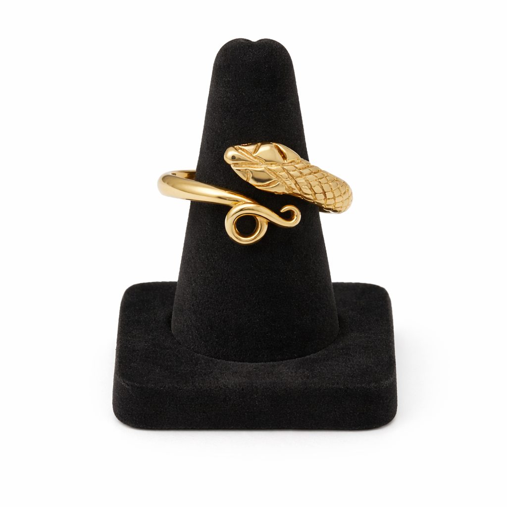 Lalalounis Textured Snake Ring in Yellow Gold
