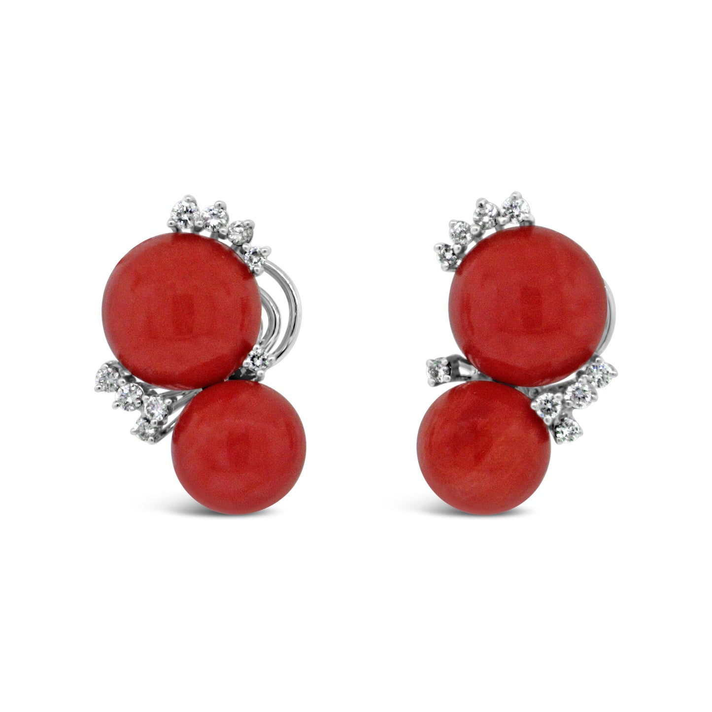 Damiani Coral and Diamond Earrings