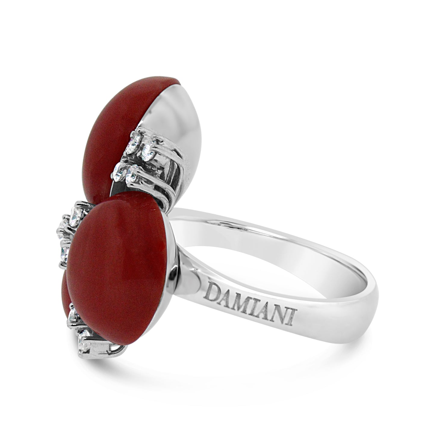 Damiani Coral and Diamond Ring