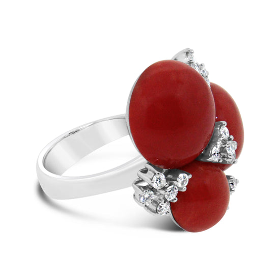 Damiani Coral and Diamond Ring