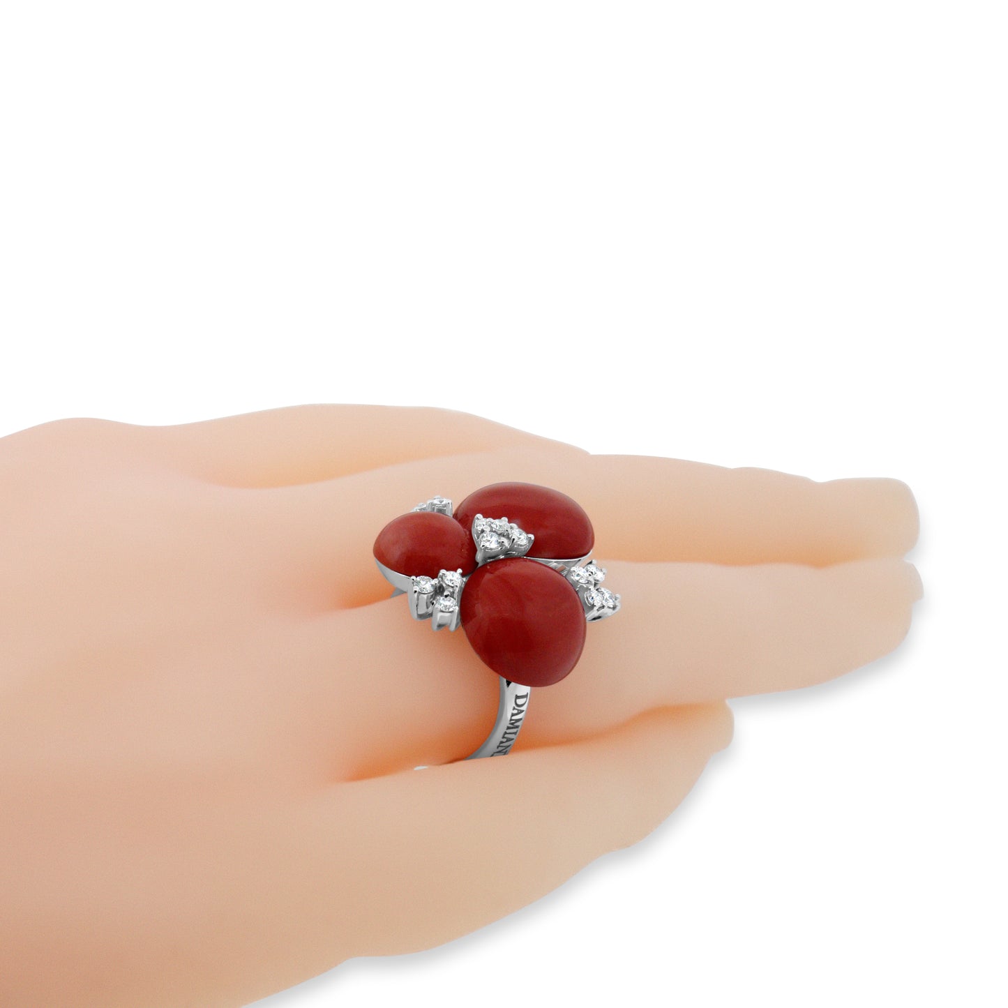 Damiani Coral and Diamond Ring