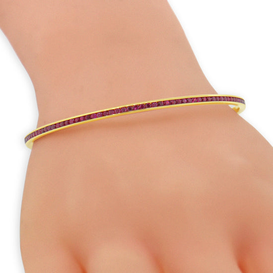 18kt Yellow Gold Ruby Slip-on Bangle Bracelet