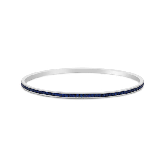 18kt White Gold Sapphire Slip-on Bangle Bracelet