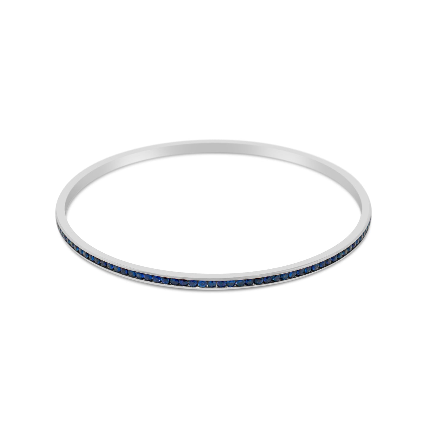 18kt White Gold Sapphire Slip-on Bangle Bracelet