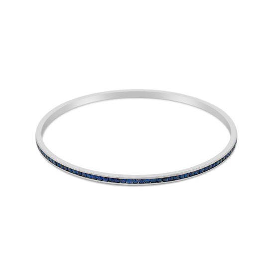 18kt White Gold Sapphire Slip-on Bangle Bracelet