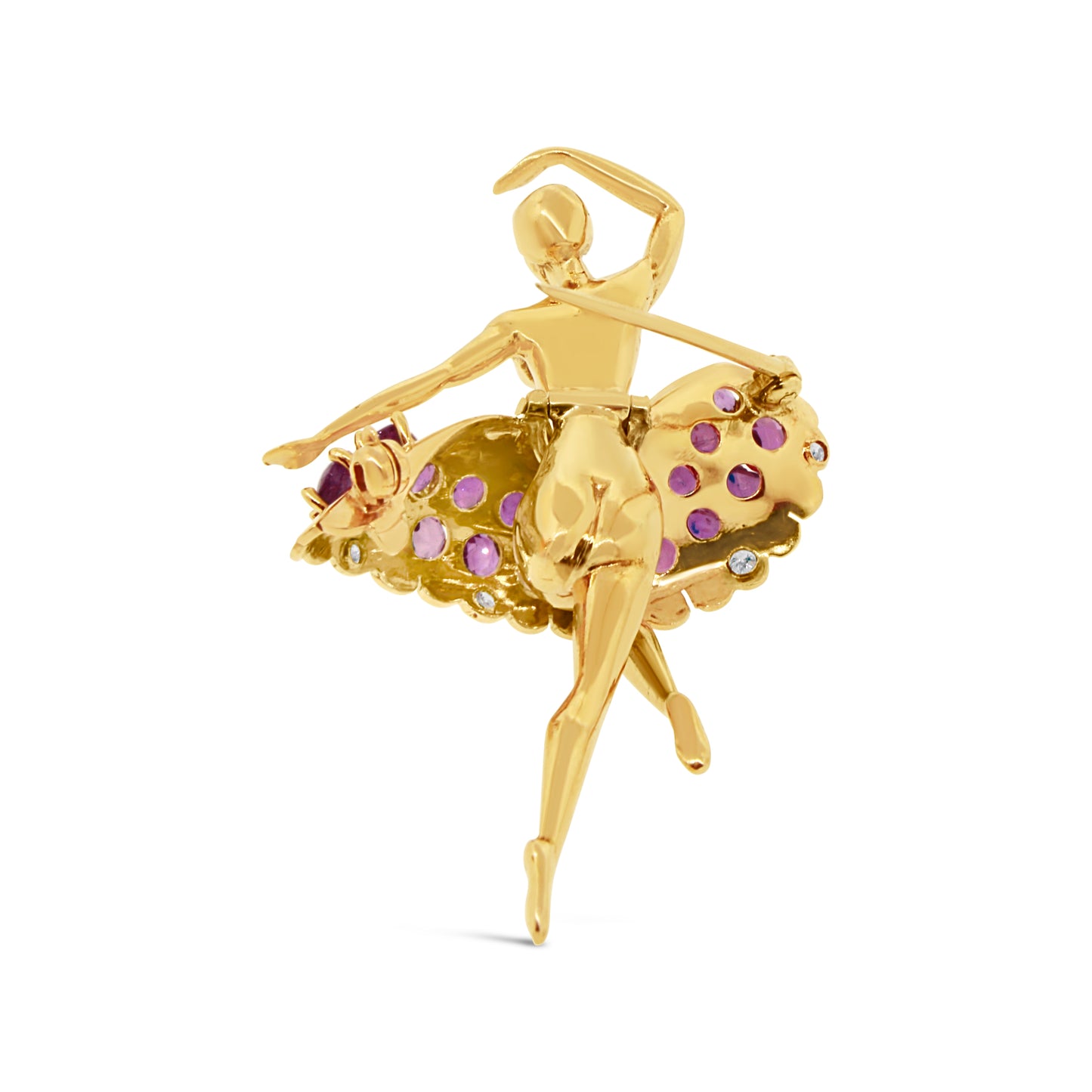 GIA Certified Pink Sapphire Ballerina Pin