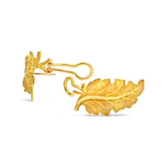 Buccellati Vintage 18k Gold Leaf Earrings