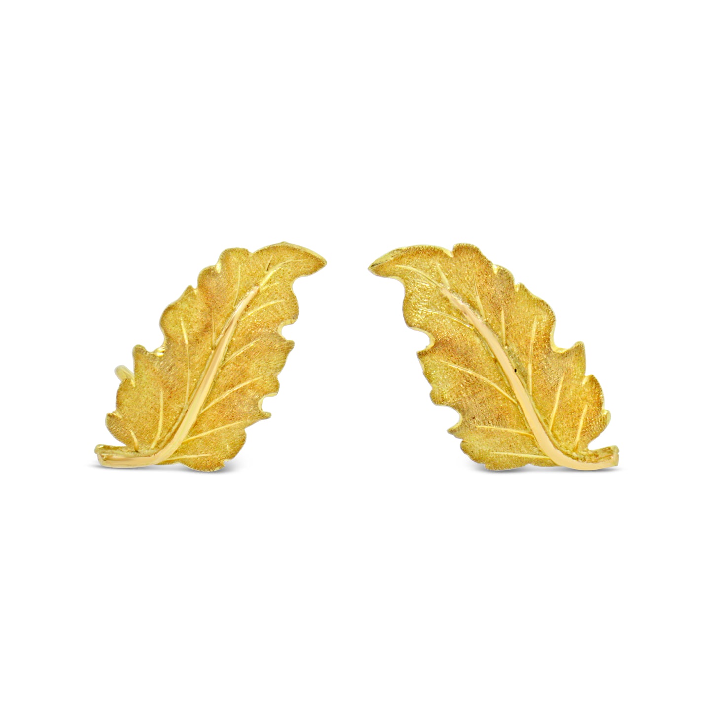 Buccellati Vintage 18k Gold Leaf Earrings