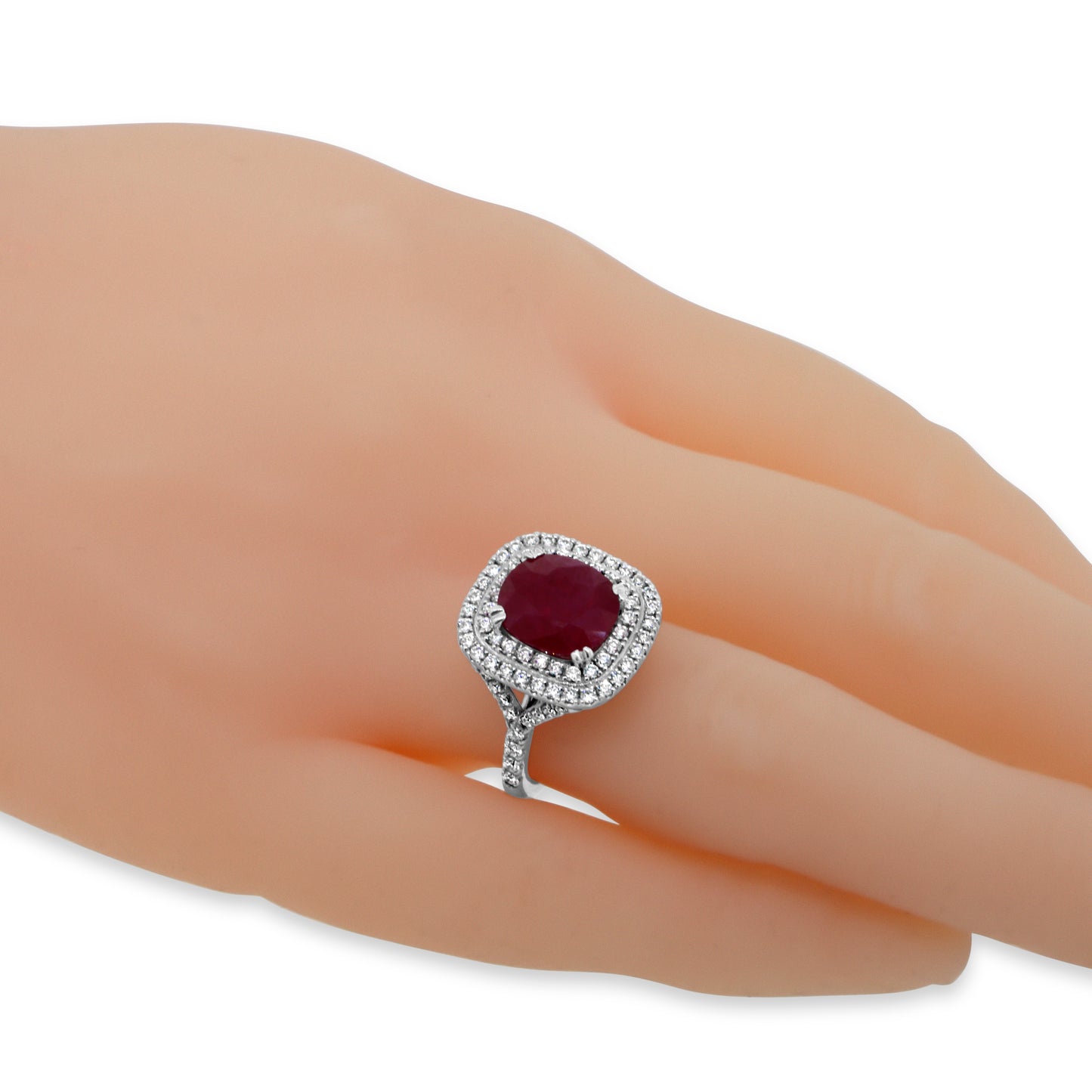 Gorgeous Ruby and Diamond Cluster Ring