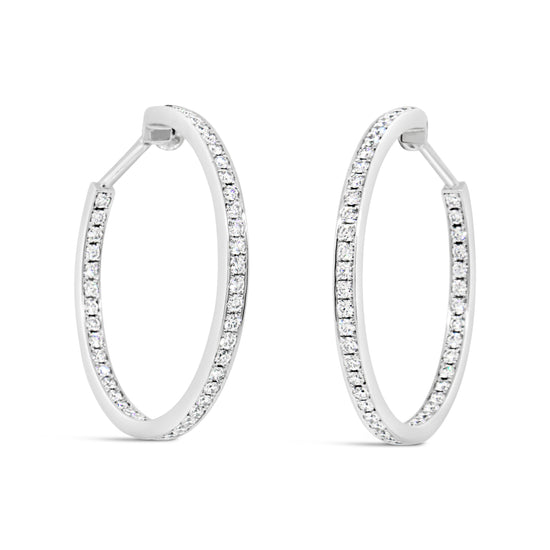 Cartier 18k White Gold Inside-Out Diamond Hoop Earrings