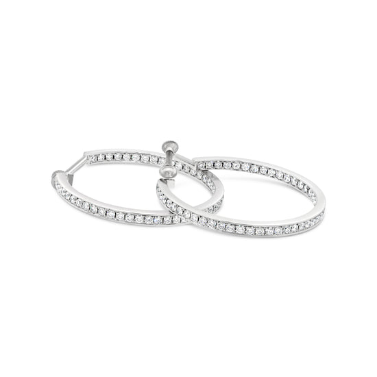 Cartier 18k White Gold Inside-Out Diamond Hoop Earrings