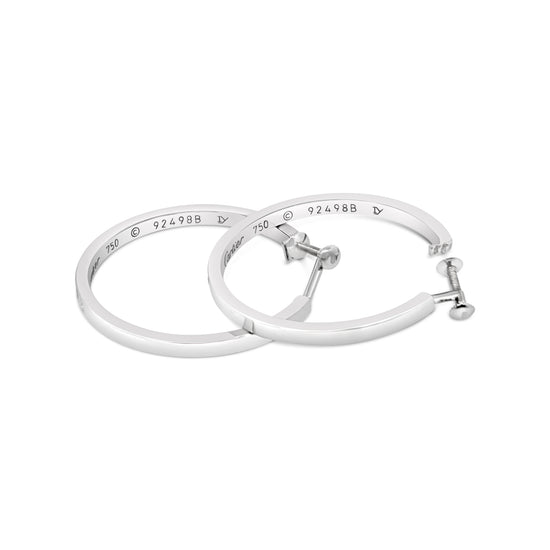 Cartier 18k White Gold Inside-Out Diamond Hoop Earrings