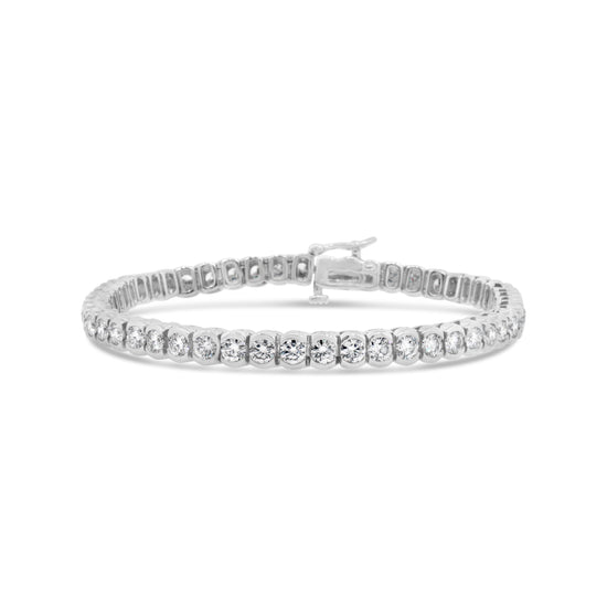 14kt White Gold Diamond Bezel Tennis Bracelet