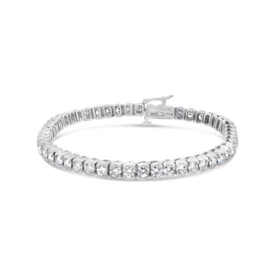 14kt White Gold Diamond Bezel Tennis Bracelet