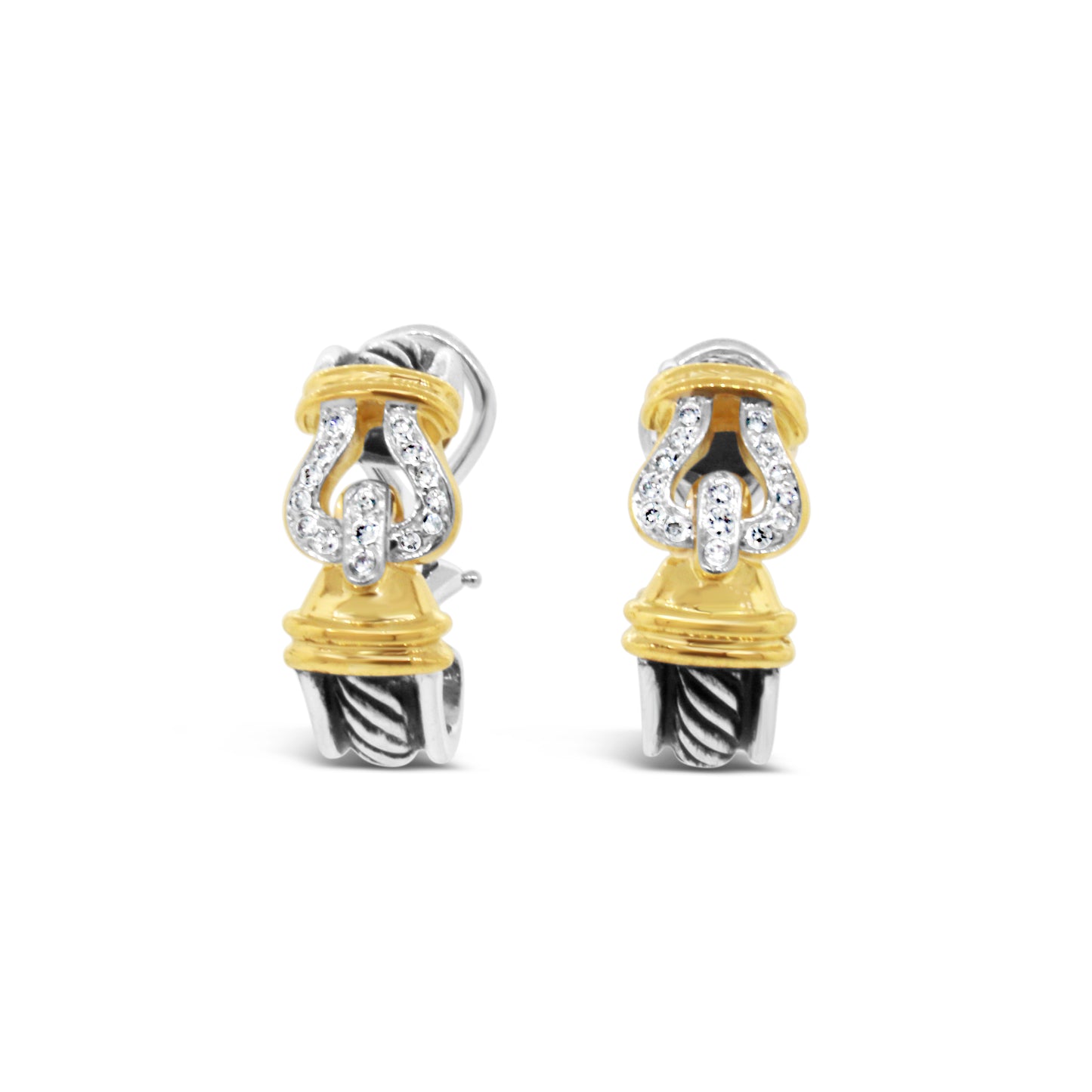 David Yurman Diamond Buckle Earrings