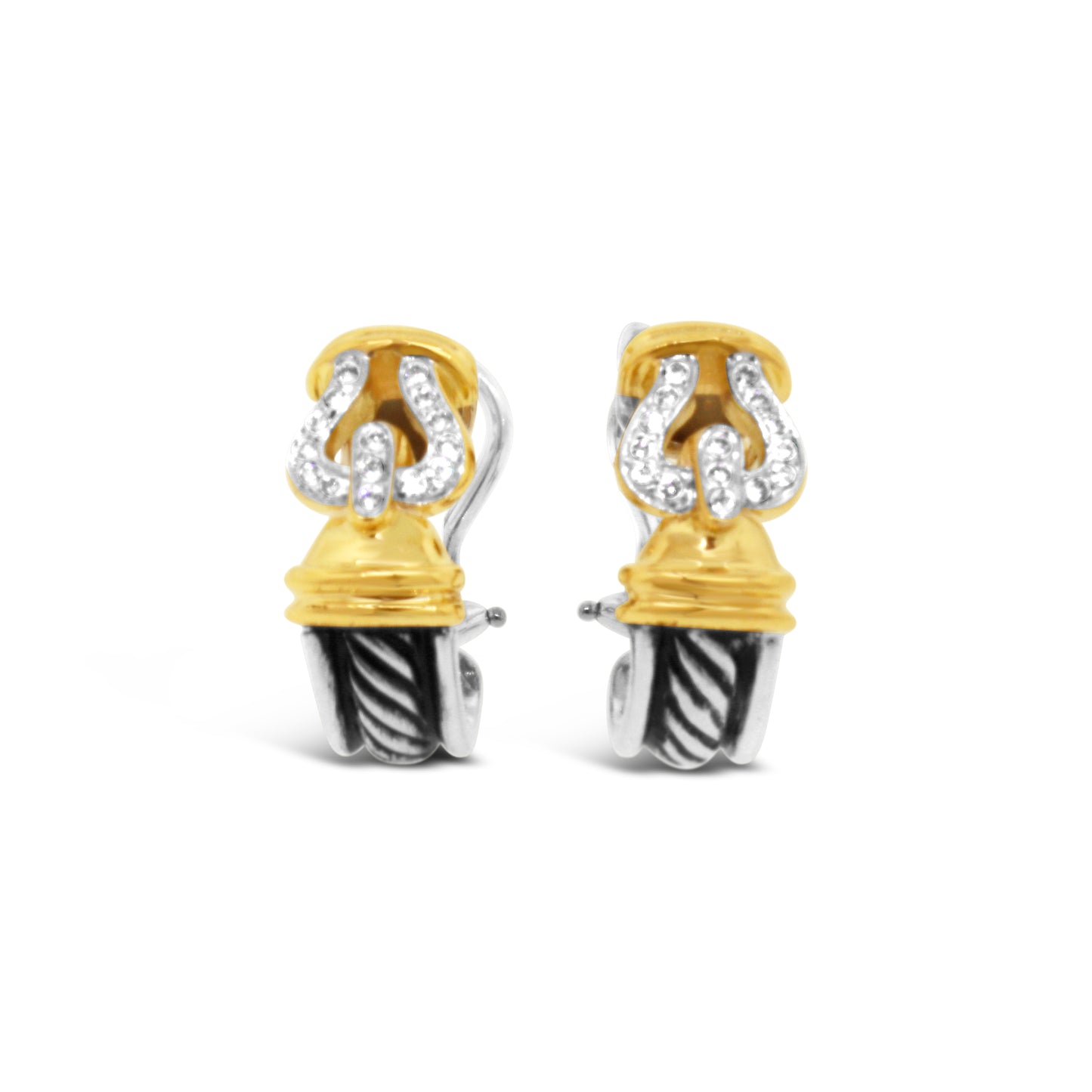 David Yurman Diamond Buckle Earrings