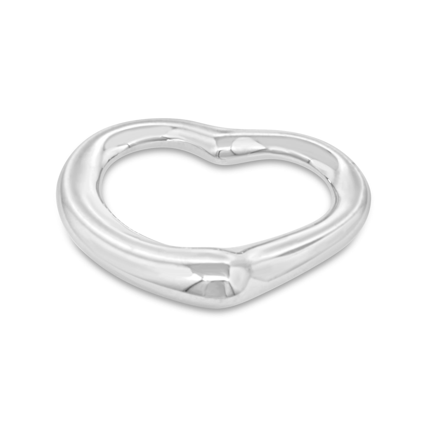 Tiffany and Co. Fine Silver Elsa Peretti Open Heart Pendant - No Chain
