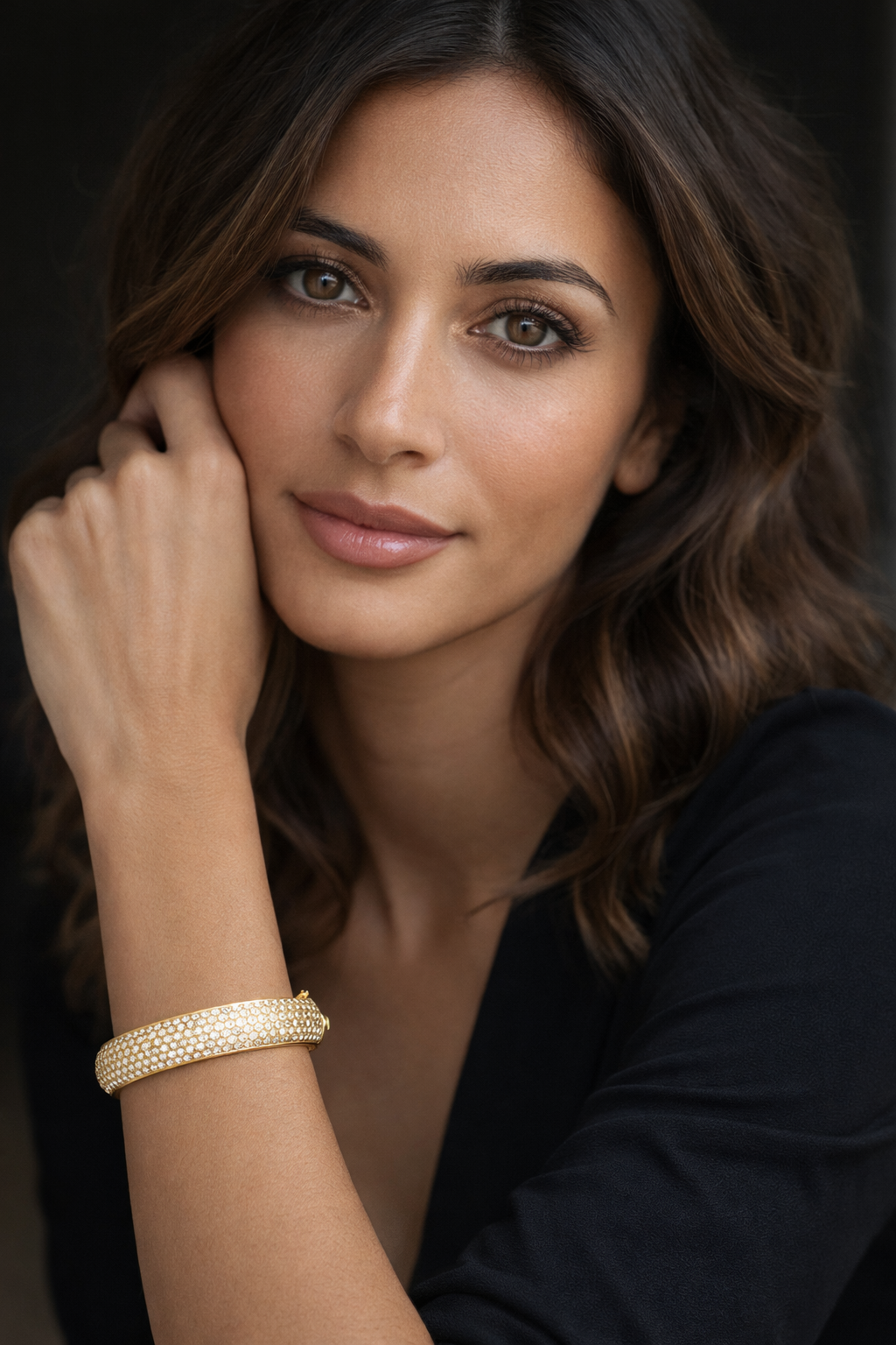 Sparkling Diamond Pave Bangle Bracelet