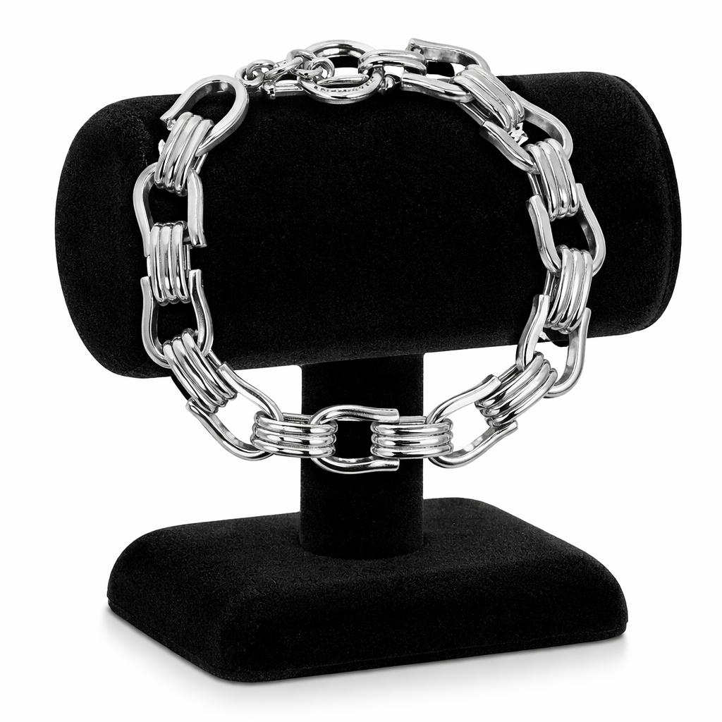 Sterling Silver Link Toggle Bracelet