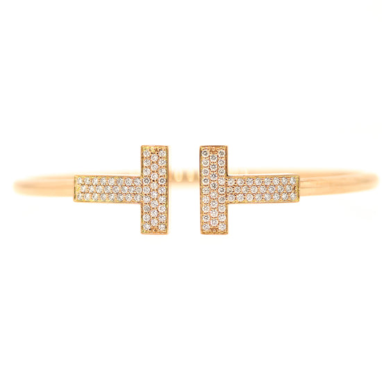 Tiffany and Co. T Wide Diamond Wire Bracelet