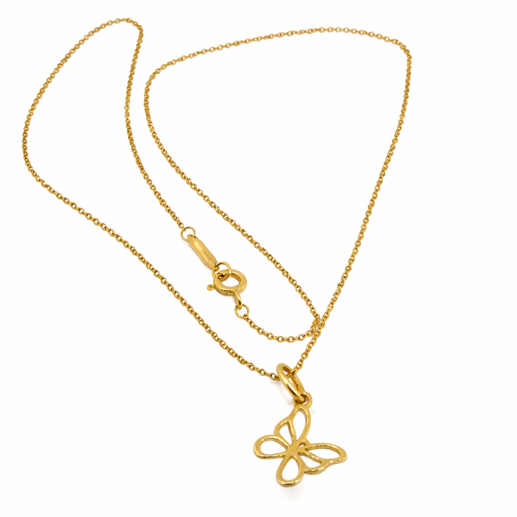 Tiffany & Co. 18k Yellow Gold Butterfly Pendant Necklace