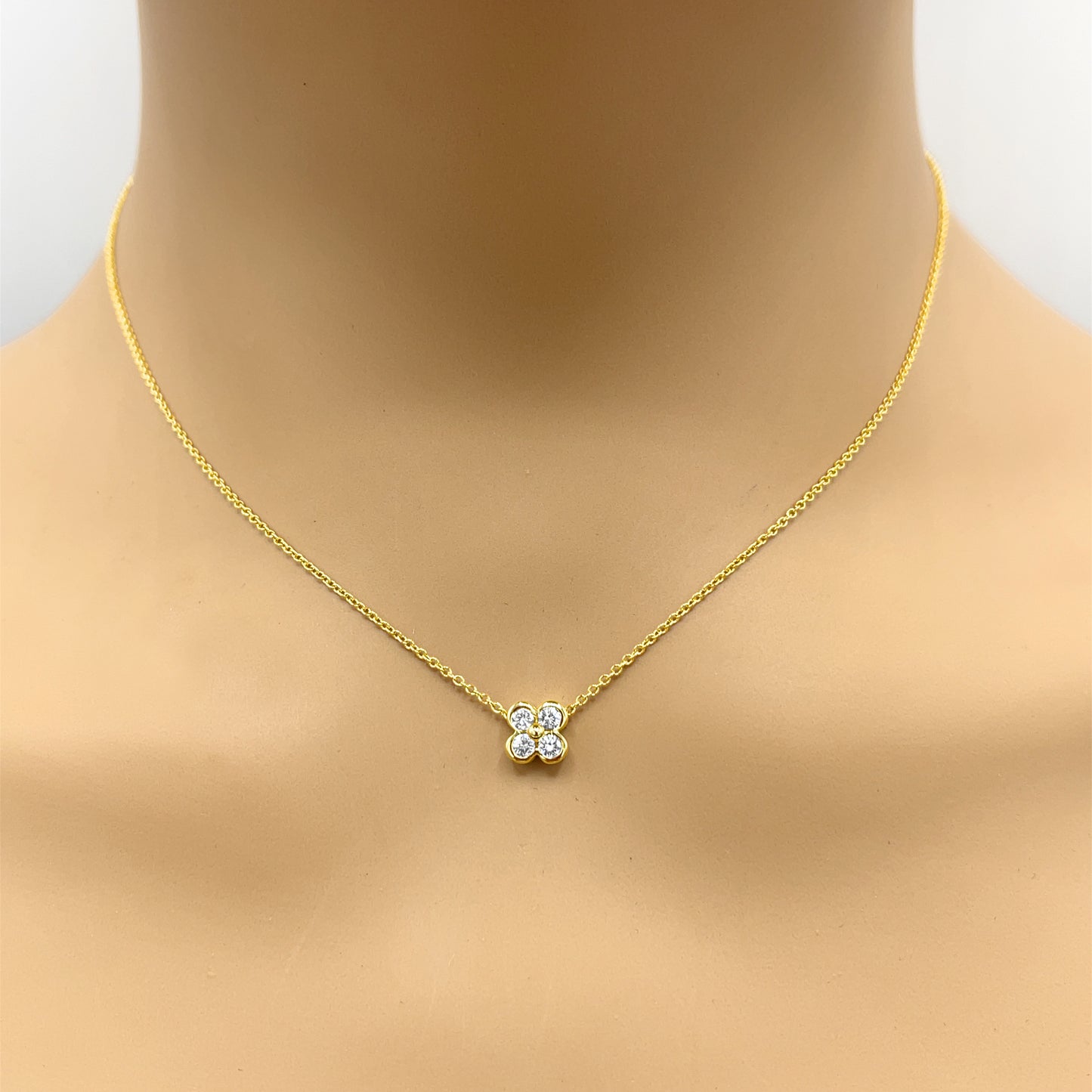 Tiffany & Co. Clover Diamond Pendant Necklace