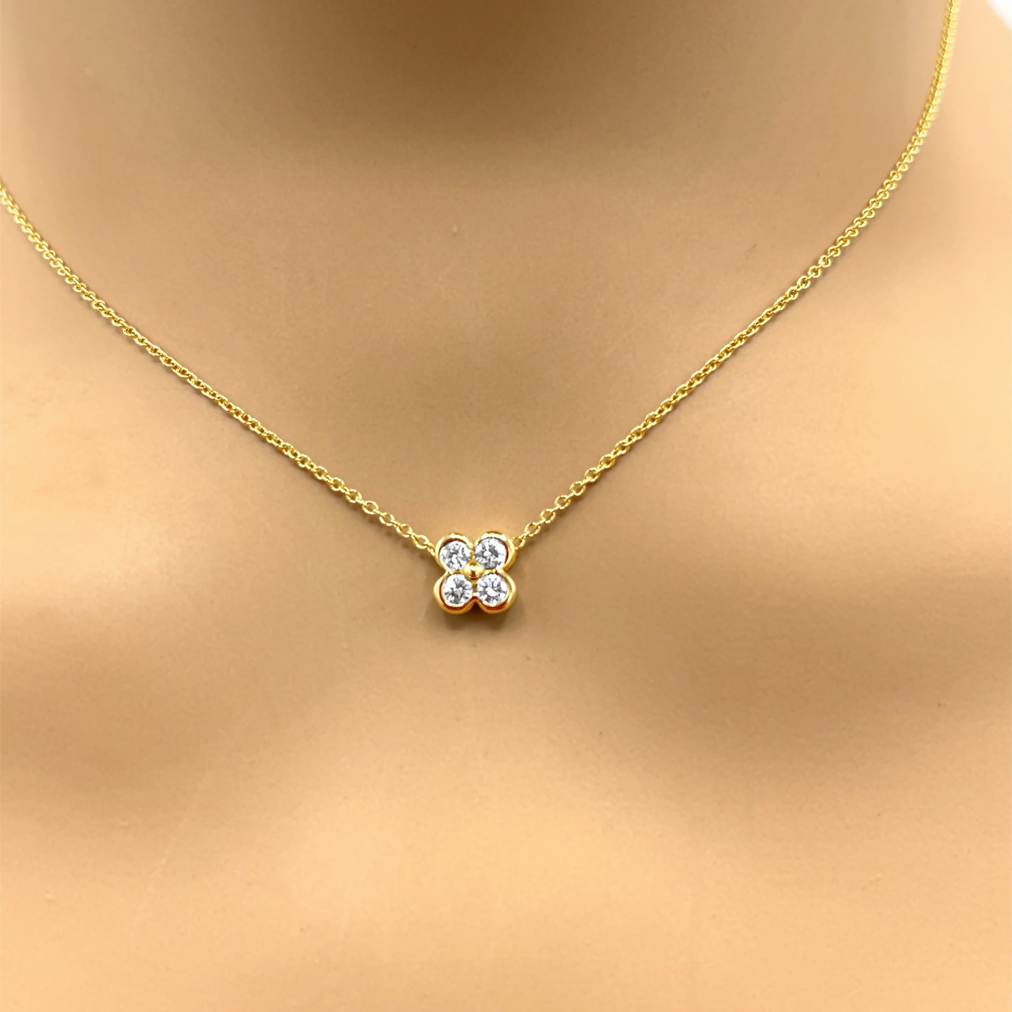 Tiffany & Co. Clover Diamond Pendant Necklace