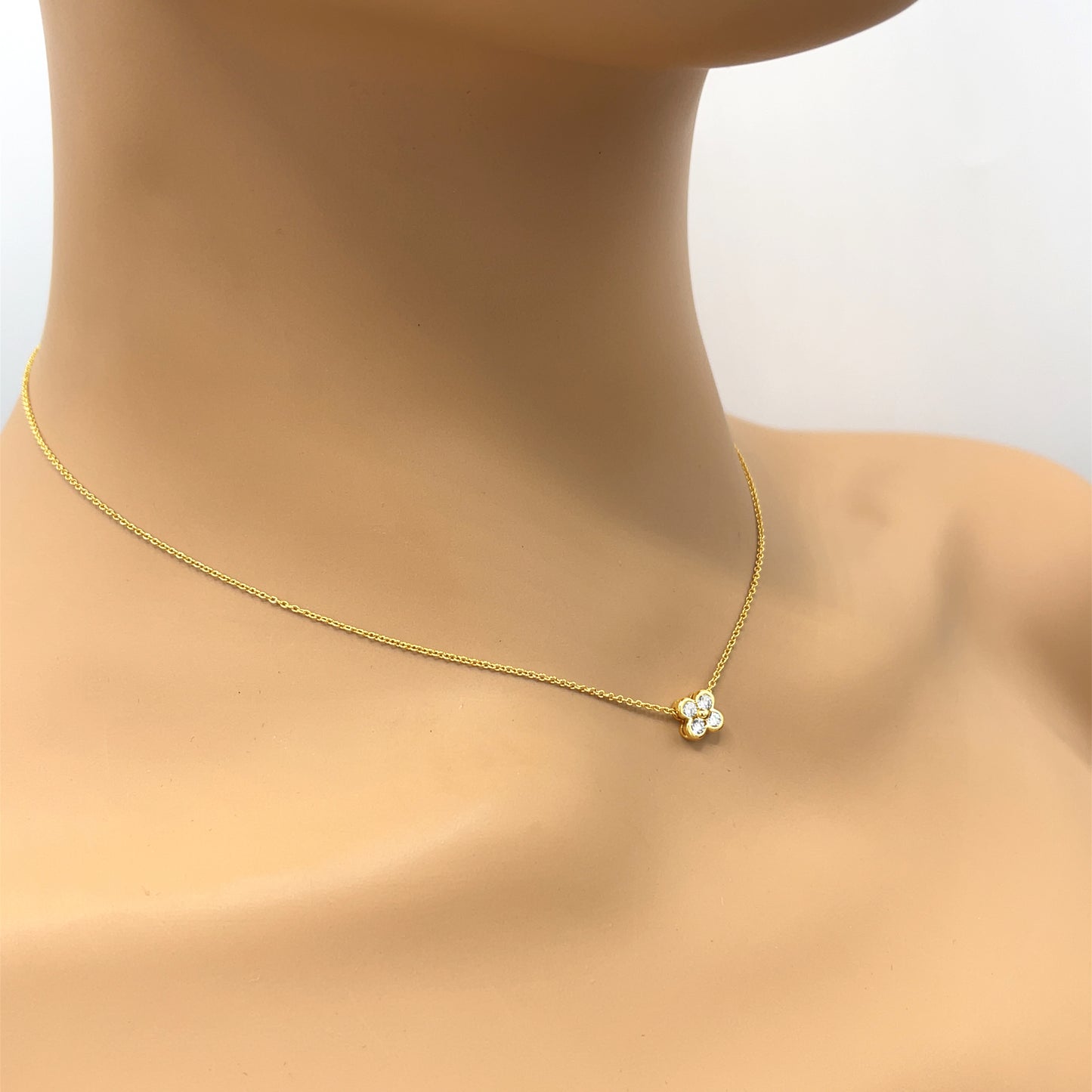 Tiffany & Co. Clover Diamond Pendant Necklace