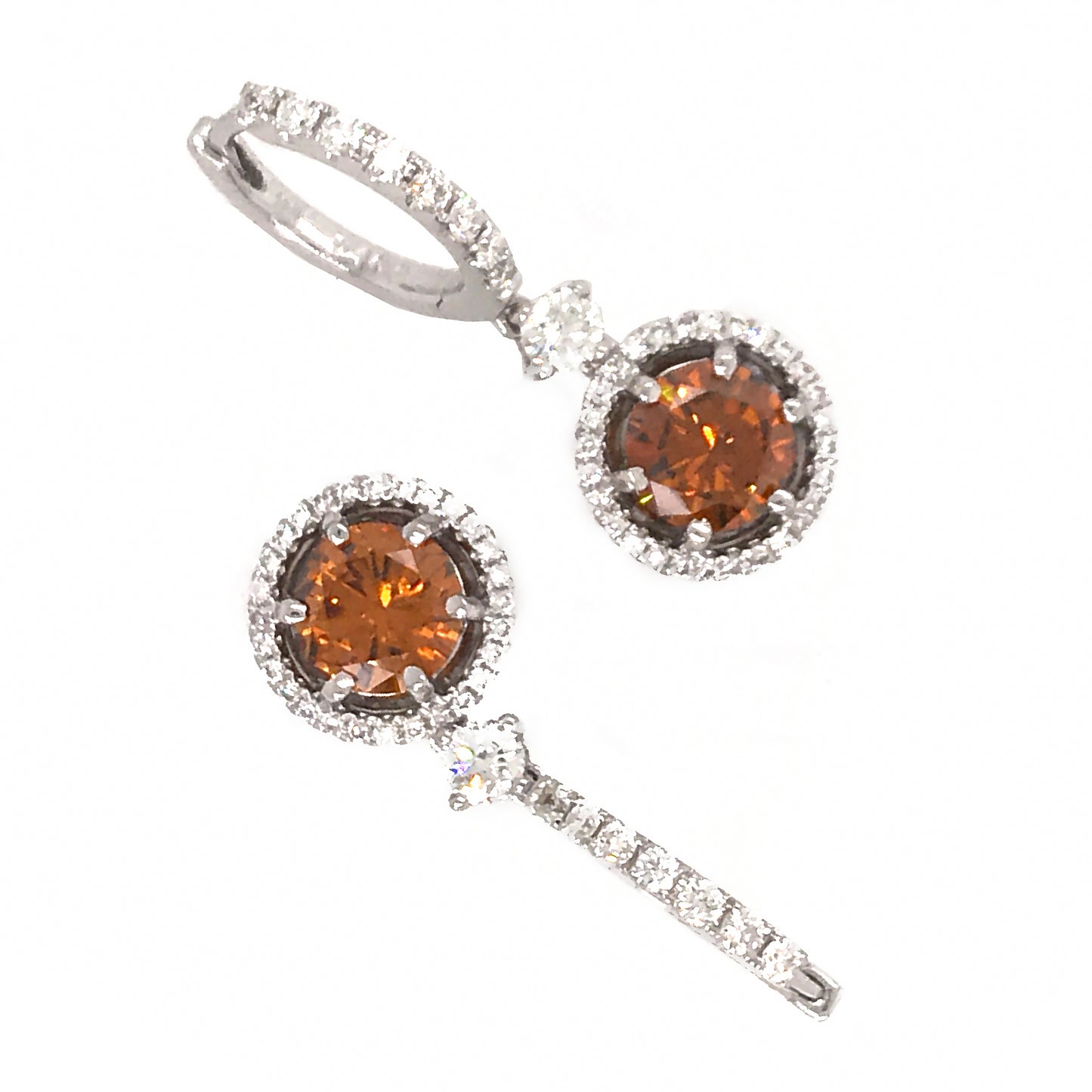 GIA Certified Colored Diamond Drop Earrings