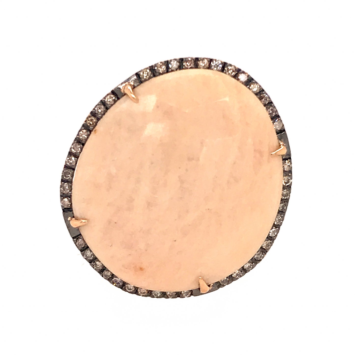 Amazonite and Brown-Diamond Ring