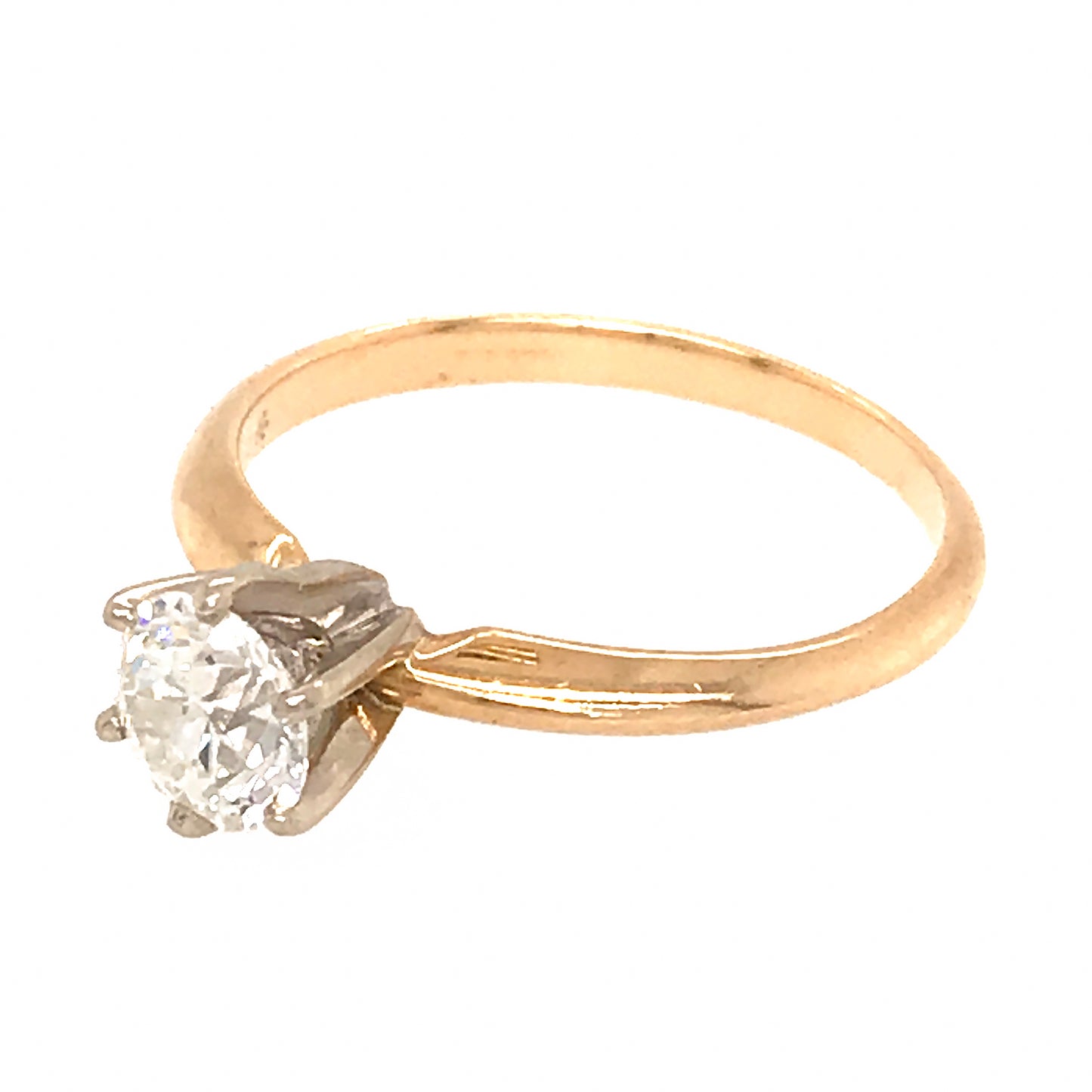 Pretty 14k Yellow Gold Diamond Solitaire Engagement Ring