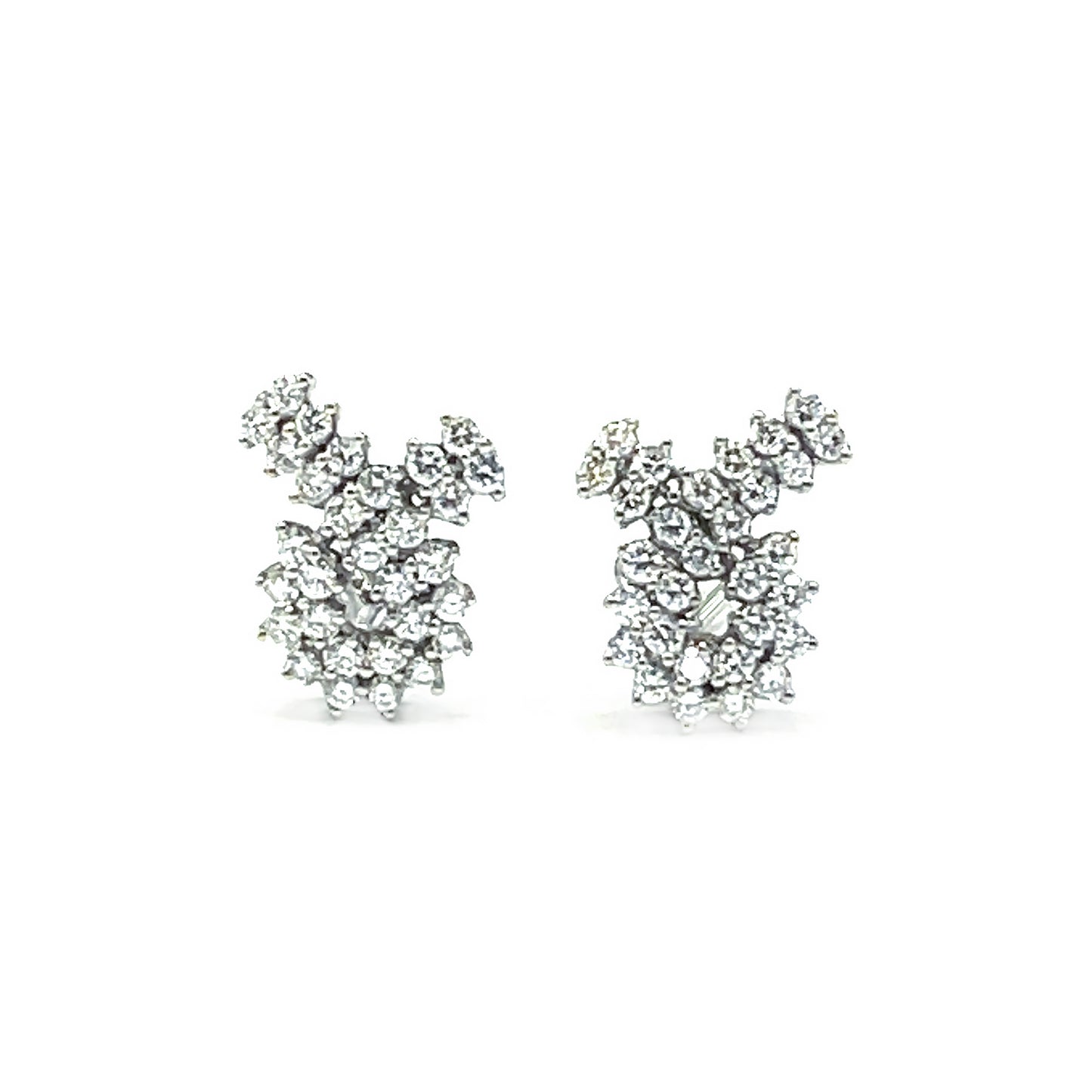 Ribbon Swirl Diamond Earrings