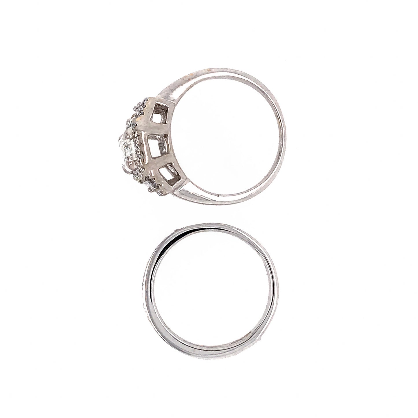 GIA Certified 1.33 Carat Emerald Cut Diamond Engagement Ring with Matching Diamond Band