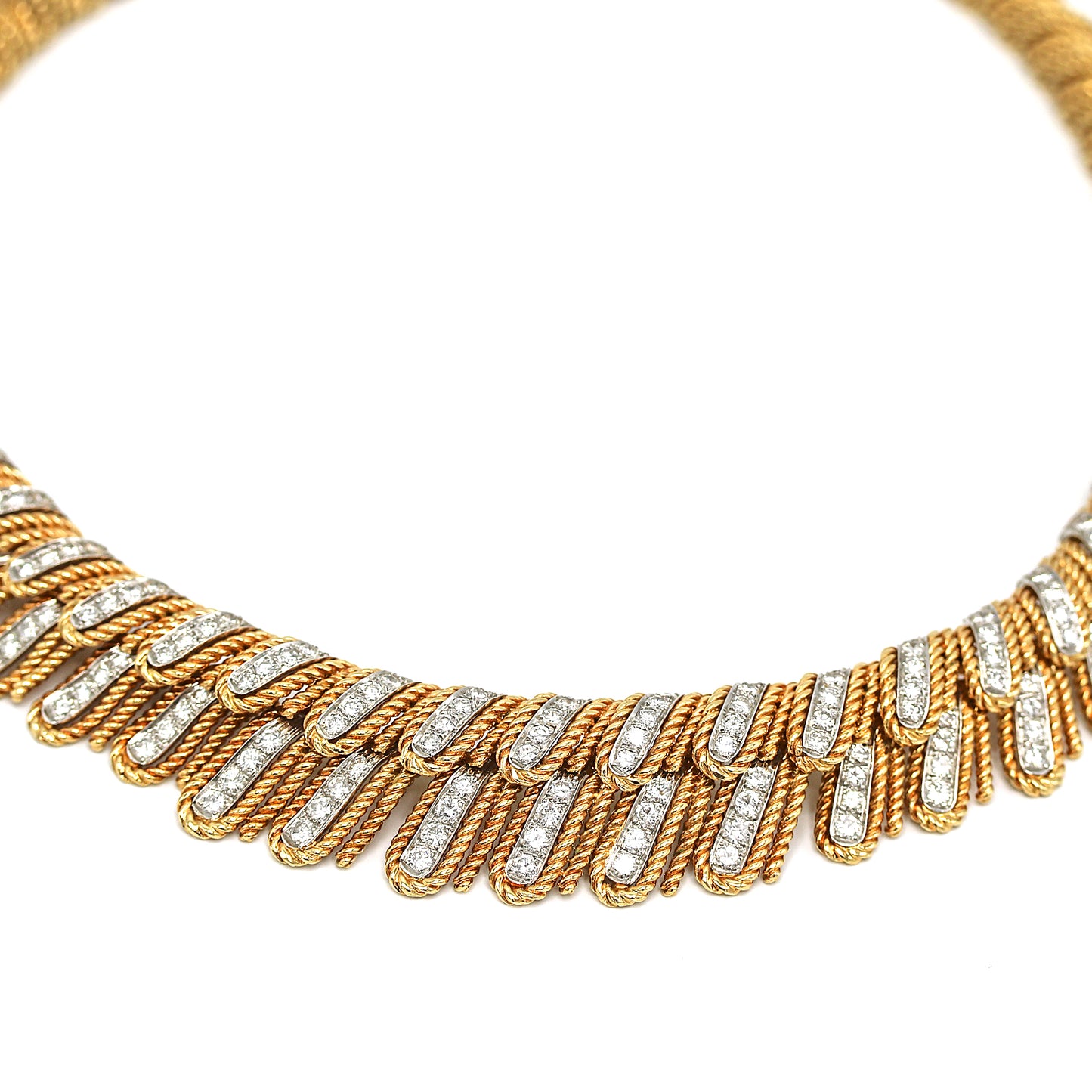 Fabulous 18k Yellow Gold Diamond Collar Necklace