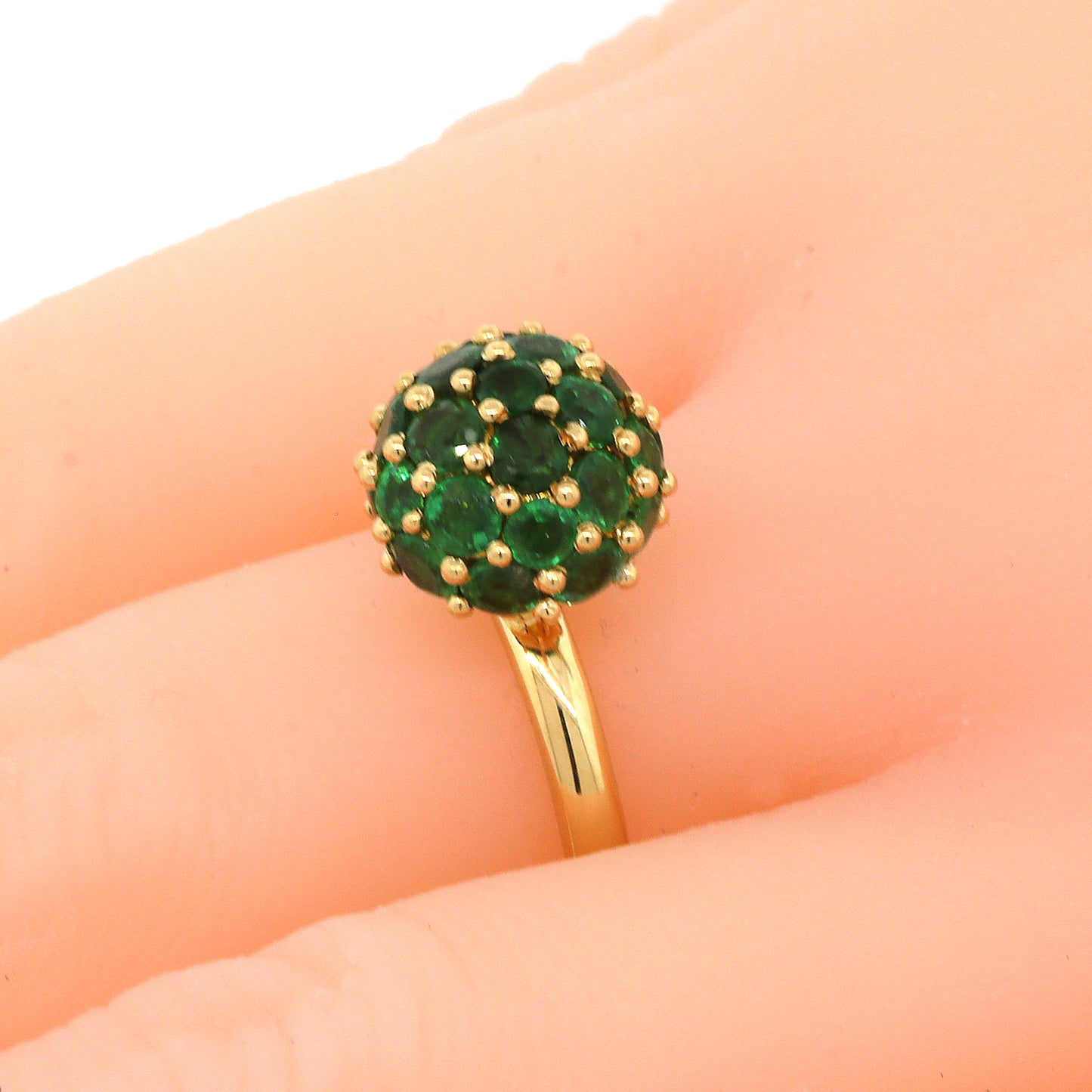 Dainty Emerald Ball Ring