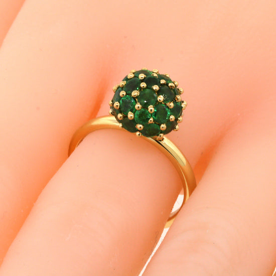Dainty Emerald Ball Ring