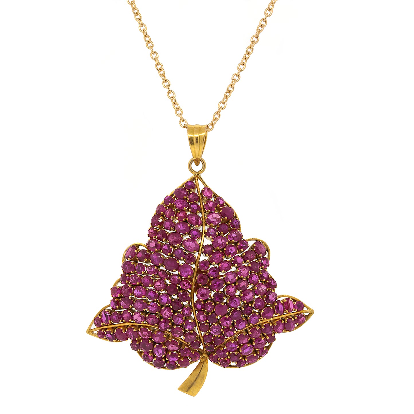 Ruby Leaf Pendant