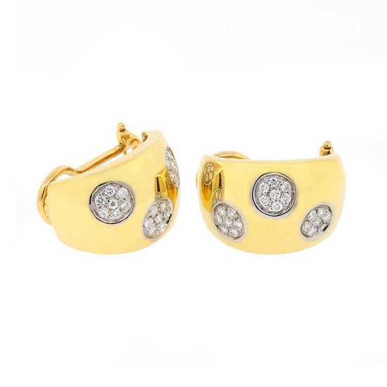 Polka Diamond Clip Earrings