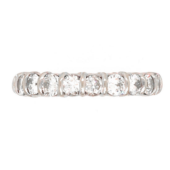 14k White Gold Bar-Set Diamond Eternity Band Ring