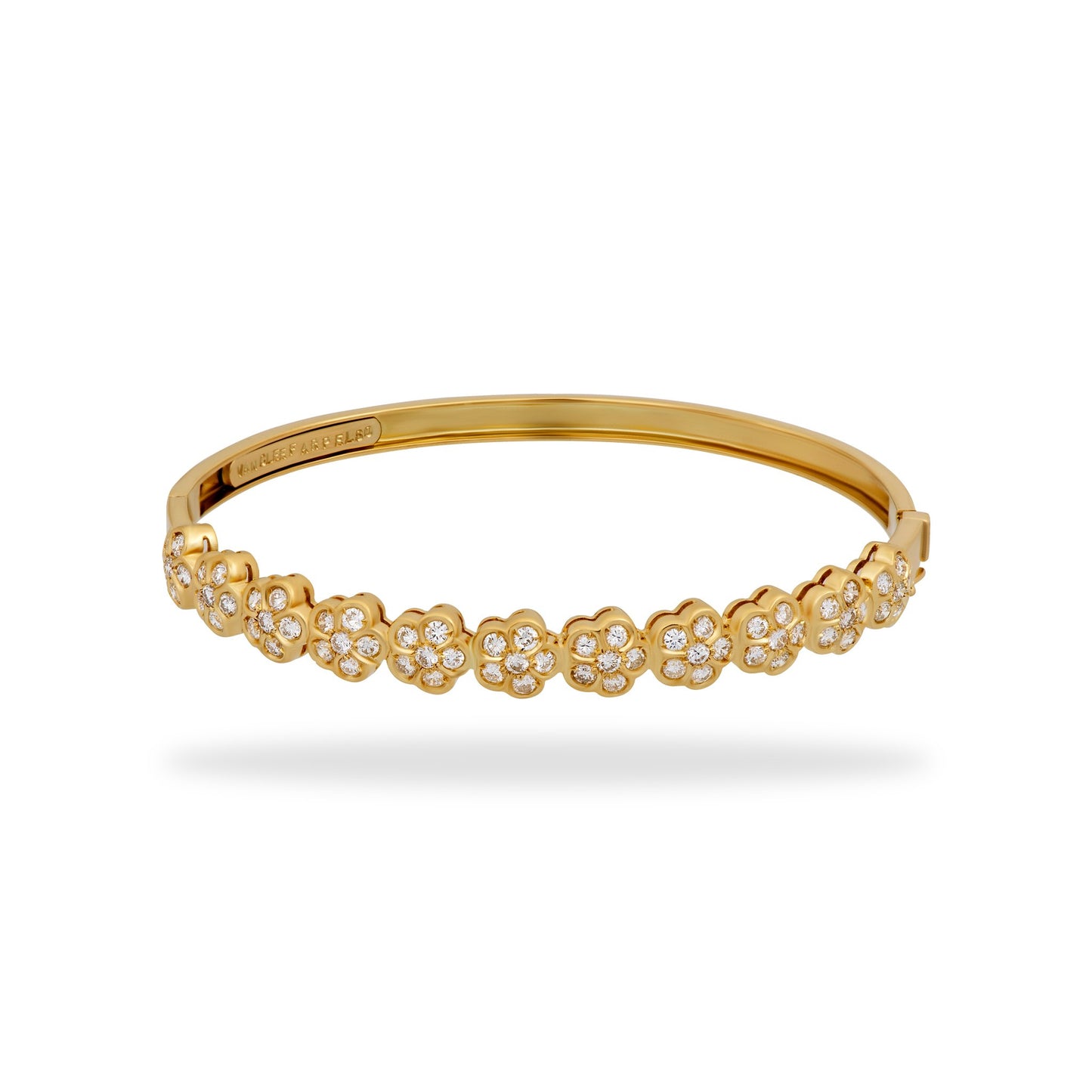 Van Cleef & Arples 18K Yellow Gold Diamond Trefle Bracelet Length: 6.5"